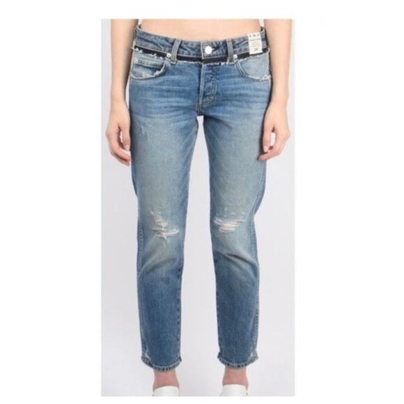 Amo Women's Tomboy Crop Soulmate With‎ Destroy Distressed Jeans Size 25 - Picture 1 of 11